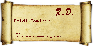 Reidl Dominik névjegykártya